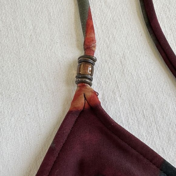 Vintage Ralph Lauren Sport Women's One Piece Floral Burgundy Swimsuit Size 6 USA - Picture 4 of 8